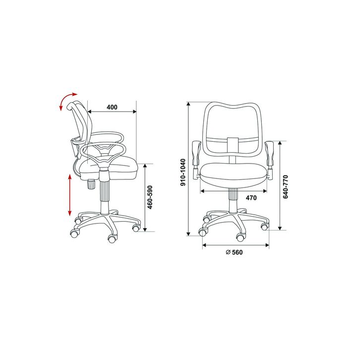 Кресло CH-799AXSN/Black спинка сетка черный, сиденье черный 26-28