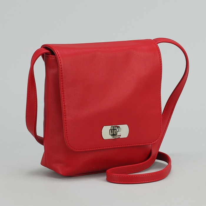 Сумка женская на молнии, 1 отдел, 1 наружный карман, красная