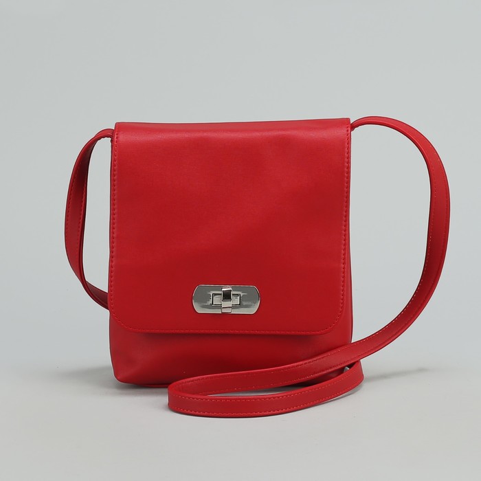 Сумка женская на молнии, 1 отдел, 1 наружный карман, красная