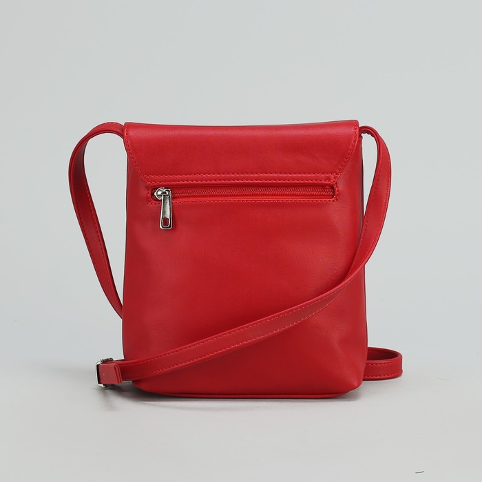 Сумка женская на молнии, 1 отдел, 1 наружный карман, красная