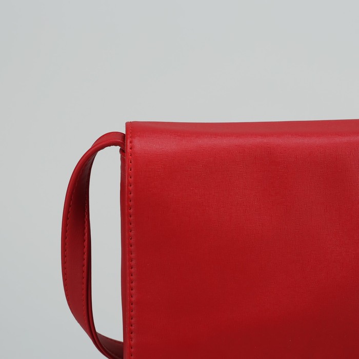 Сумка женская на молнии, 1 отдел, 1 наружный карман, красная