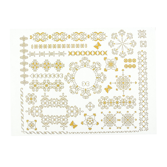 Термодекупажная карта "Узоры" (золото)