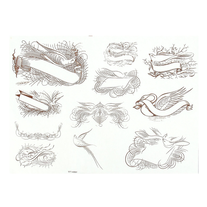 Термодекупажная карта "Пташки" (коричневая)