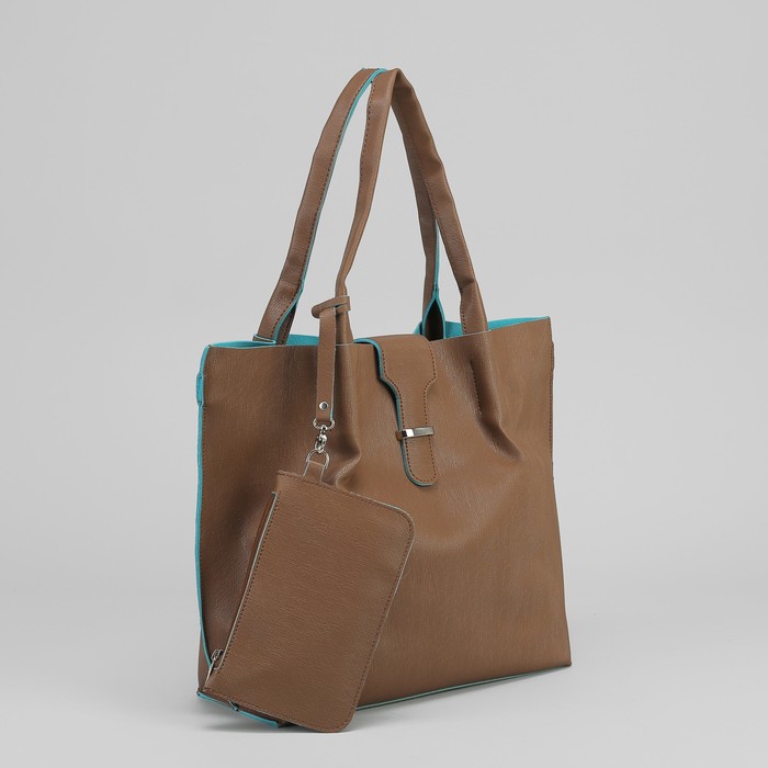 Сумка женская на молнии, 1 отдел, 1 наружный карман, коричневая