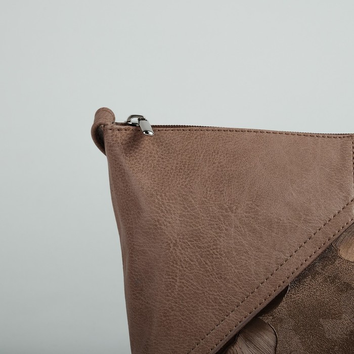 Сумка женская на молнии, 1 отдел, 1 наружный карман, бежевая