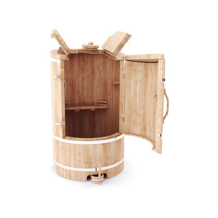 Кедровая фитобочка круглая со скосом 130x78, толщина стенки 2,5 см