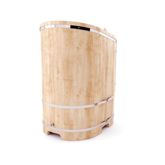 Кедровая фитобочка овальная со скосом 130x78x100, толщина стенки 2,5 см