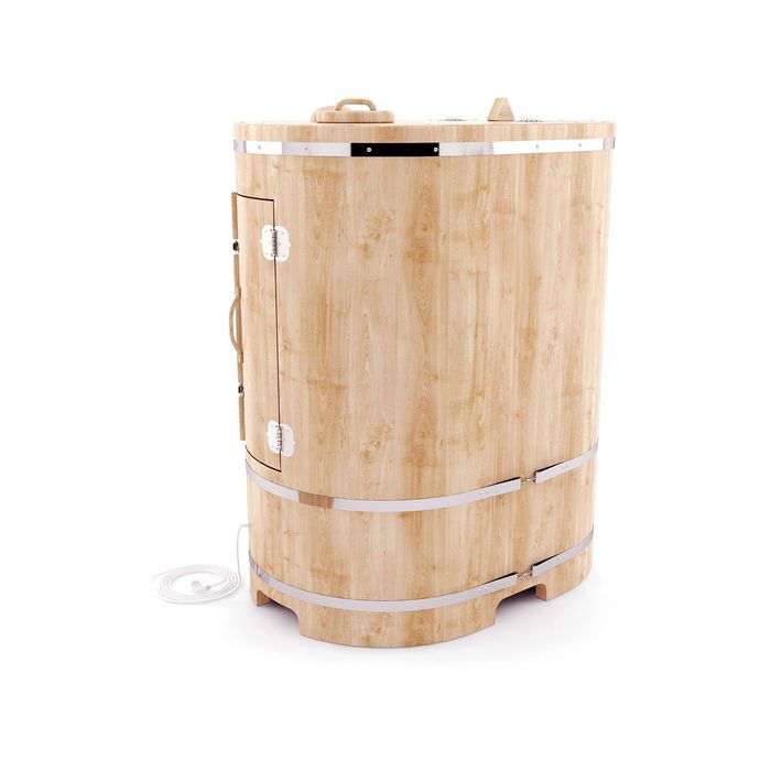 Кедровая фитобочка овальная "НЕО" с парогенератором 130x78x115, толщина стенки 4 см