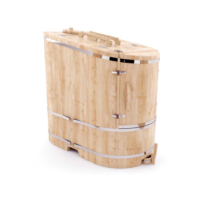 Кедровая фитобочка овальная полулежачая "Люкс" 115x78x140, толщина стенки 2,5 см