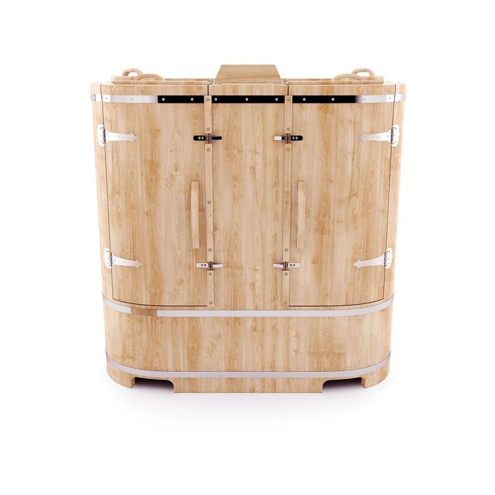 Кедровая фитобочка овальная двухместная 130x78x140, толщина стенки 2,5 см