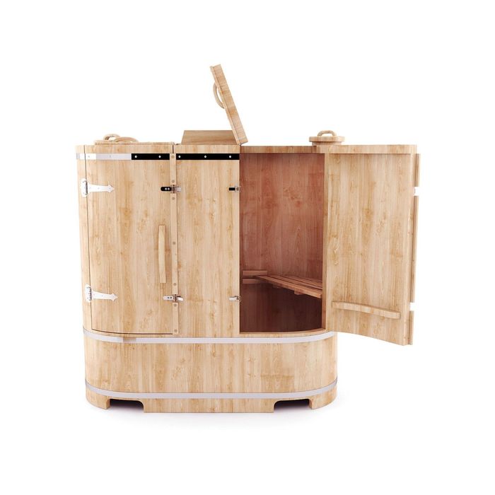 Кедровая фитобочка овальная двухместная 130x78x140, толщина стенки 2,5 см