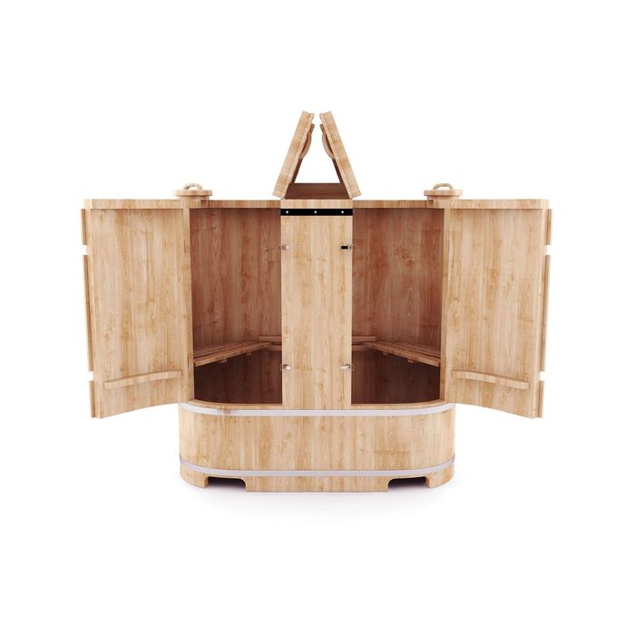 Кедровая фитобочка овальная двухместная 130x78x140, толщина стенки 4 см