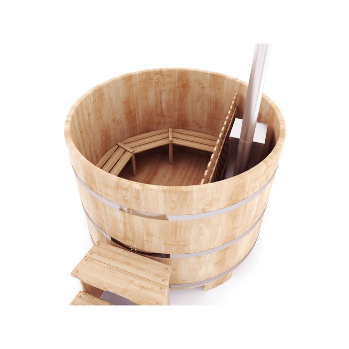 Японская баня Фурако овальная с внутренней дровянной печкой, 120x220 см