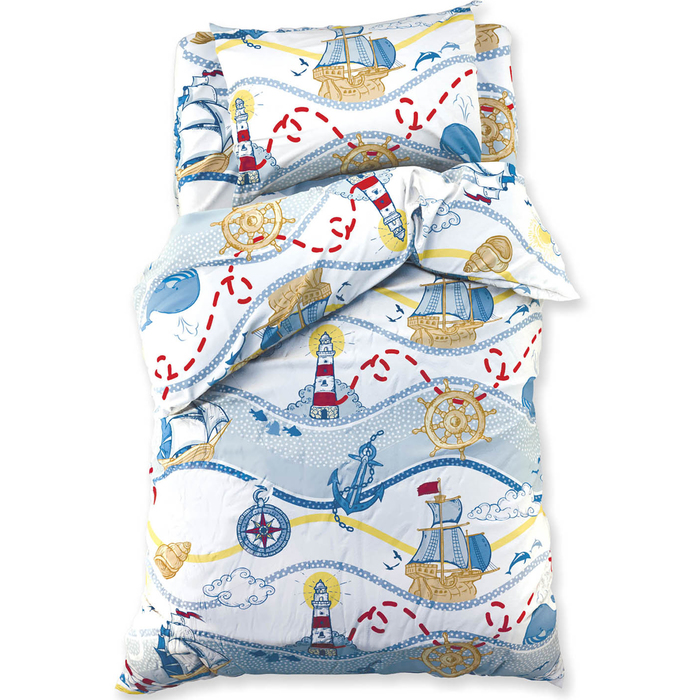 Постельное бельё "Этелька" 1,5 сп., Бригантина 143х215 см, 150х214 см, 50х70 см -1 шт., 100% хлопок, бязь, 125 г/м2