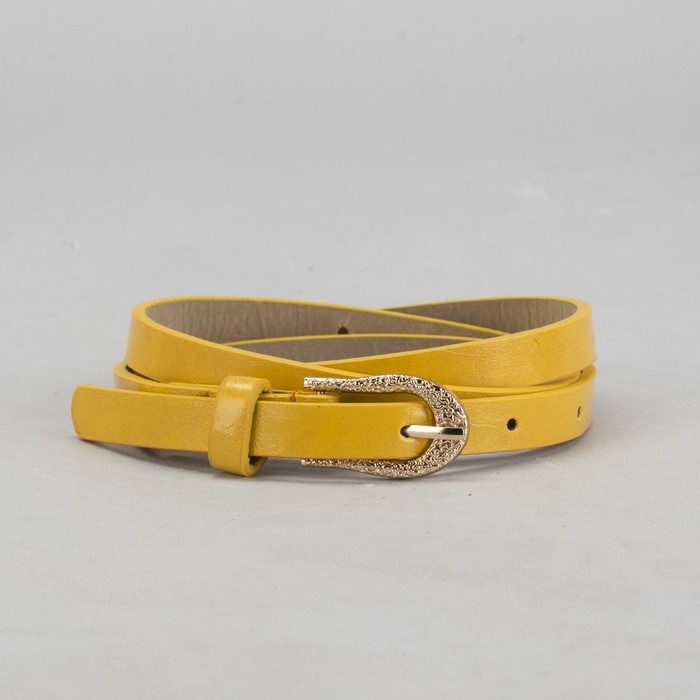 Ремень женский "Ажур", пряжка под золото, ширина - 1см, жёлтый