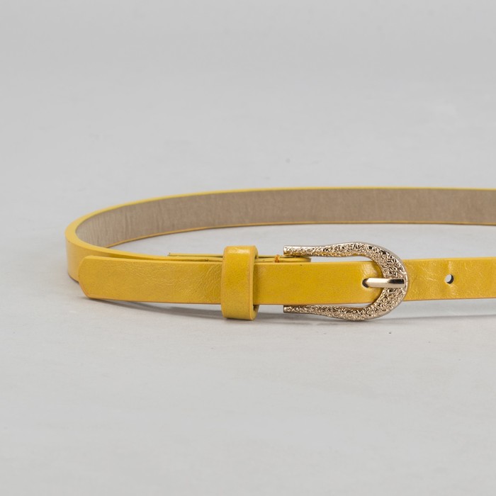 Ремень женский "Ажур", пряжка под золото, ширина - 1см, жёлтый