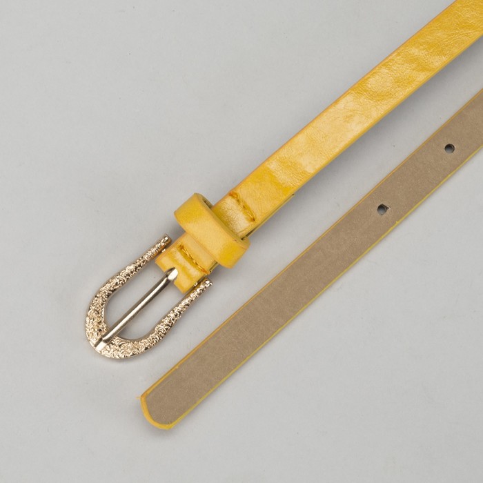 Ремень женский "Ажур", пряжка под золото, ширина - 1см, жёлтый