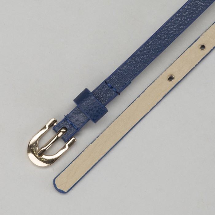 Ремень женский "Скромность", пряжка под золото, ширина - 1см, синий