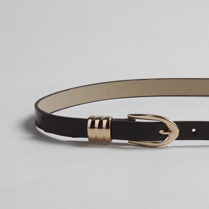 Ремень женский "Сьюзи", пряжка-хомут под золото, ширина - 1,5см, коричневый