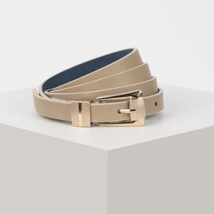 Ремень женский "Шарм", пряжка-хомут под золото, ширина - 1,5см, цвет хаки