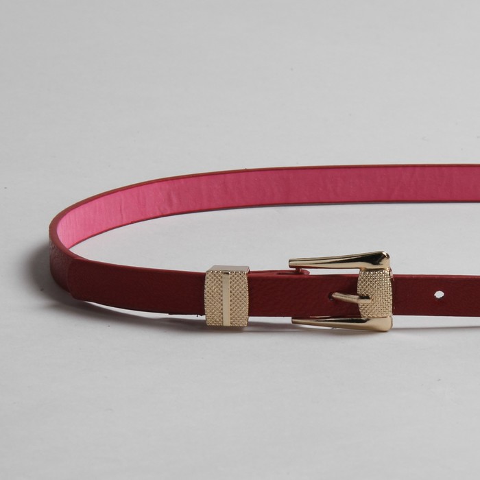 Ремень женский "Шарм", пряжка-хомут под золото, ширина - 1,5см, бордовый