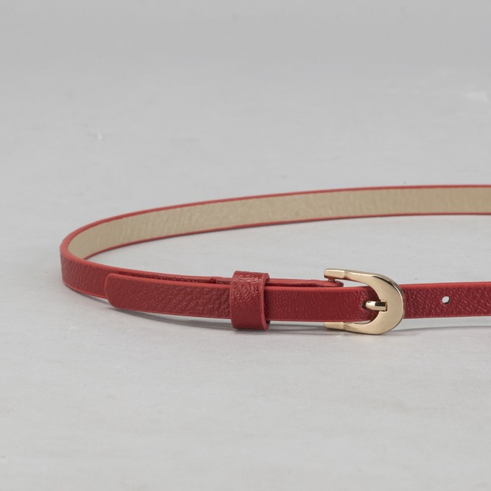 Ремень женский "Скромность", пряжка под золото, ширина - 1см, красный