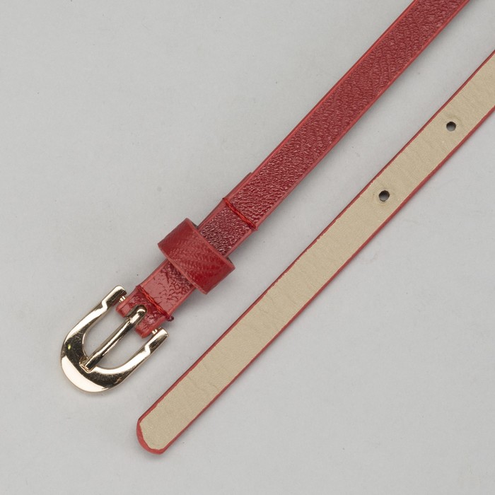Ремень женский "Скромность", пряжка под золото, ширина - 1см, красный