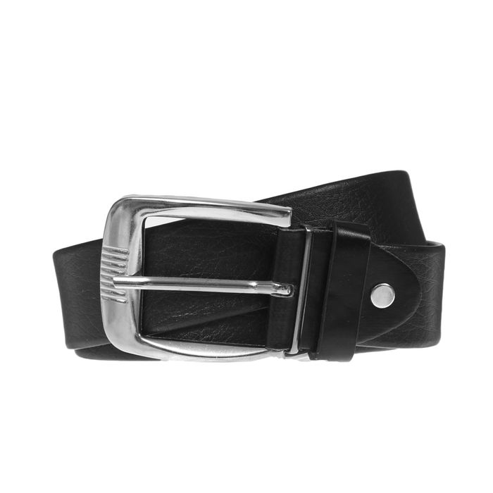 Ремень мужской гладкий "Классика", винт, пряжка под металл, ширина - 3,5см, чёрный