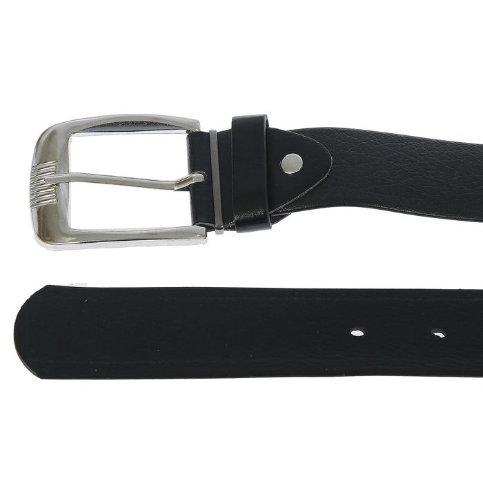 Ремень мужской гладкий "Классика", винт, пряжка под металл, ширина - 3,5см, чёрный