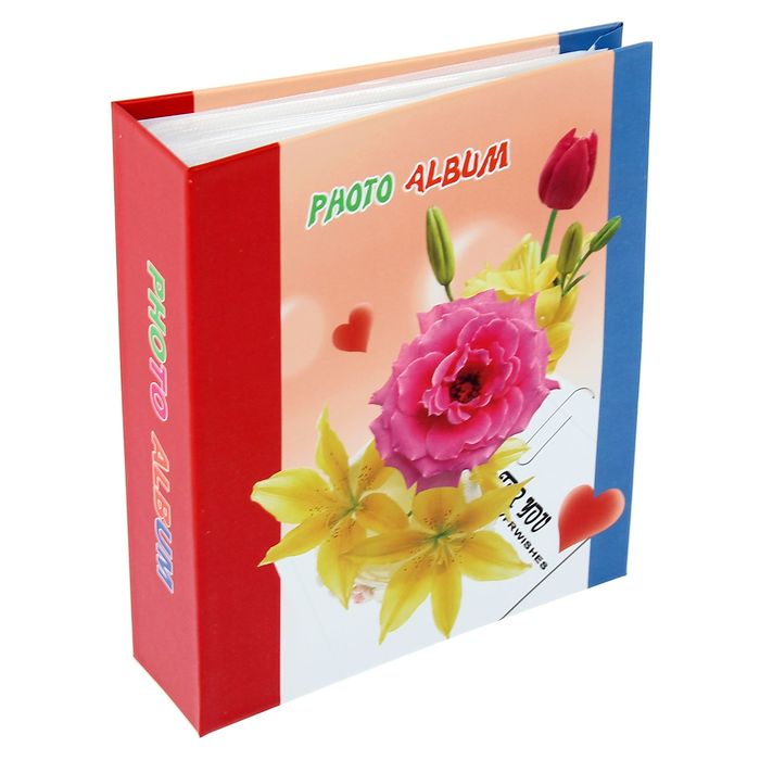 Фотоальбом на 40 фото 10х15 см "Объёмные цветы", микс