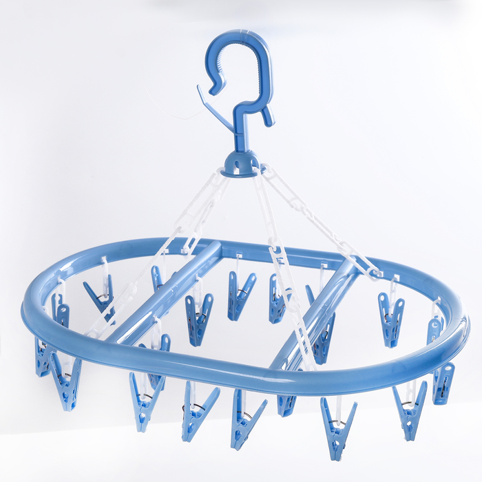 Сушилка для белья подвесная овальная 20 прищепок 39х27 см, цвета МИКС