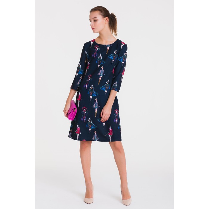 Платье, размер 50, рост 164 см, цвет тёмно-синий (арт. 4907а С+)