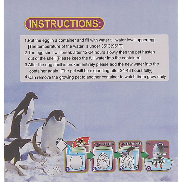 Растущие животные матовые "Пингвины", цвета МИКС