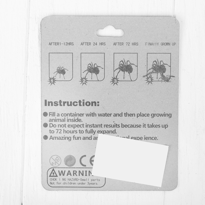 Растущие фигурки "Паук - прикол", цвета МИКС