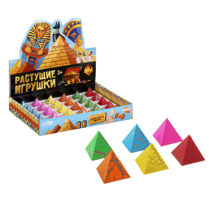 Детский набор для опытов «Растущие фигурки. Загадка пирамиды», МИКС детский набор для опытов растущие игрушки мини шарики в пакете микс
