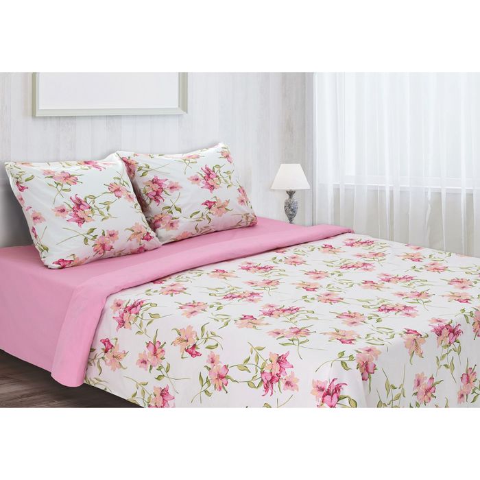 Постельное бельё "Этель" 2 сп., Нимфа, размер 175х217 см, 220х240 см, 70х70 см - 2 шт., 100% хлопок, перкаль 130 г/м2