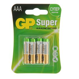 Батарейка алкалиновая GP Super, AAA, LR03-4BL, 1.5В, блистер, 4 шт. от Сима-ленд