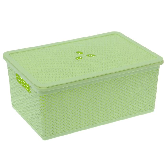 Корзина универсальная 15 л Natural Style с крышкой, цвет МИКС