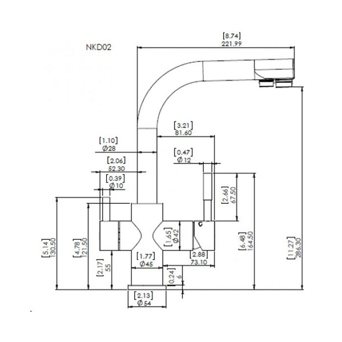 Смеситель для кухни AquaSanita NKDP0212AB, с каналом для питьевой воды, бронза 145372