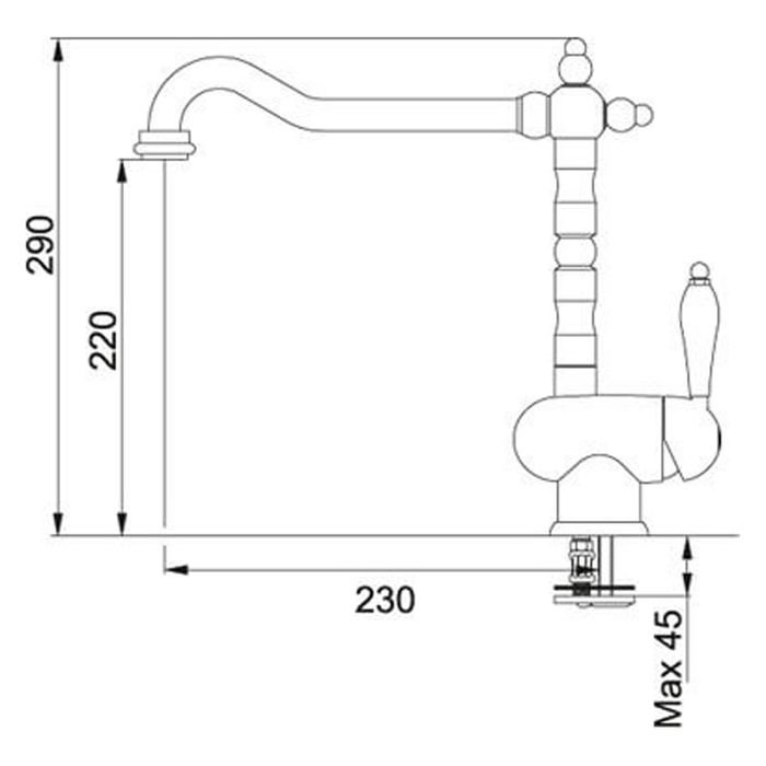 Смеситель для кухни Franke Old England 115.0028.205, бронза