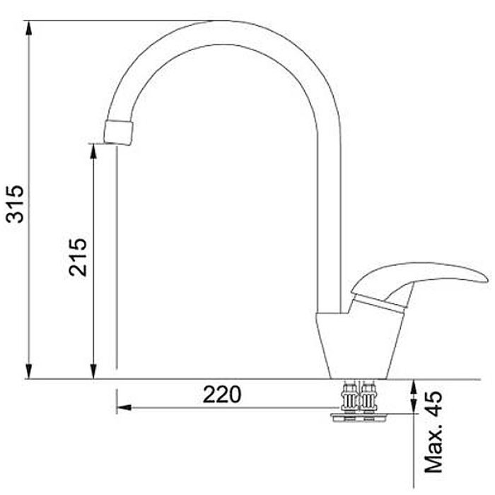 Смеситель для кухни Franke Platino 115.0289.893, оникс