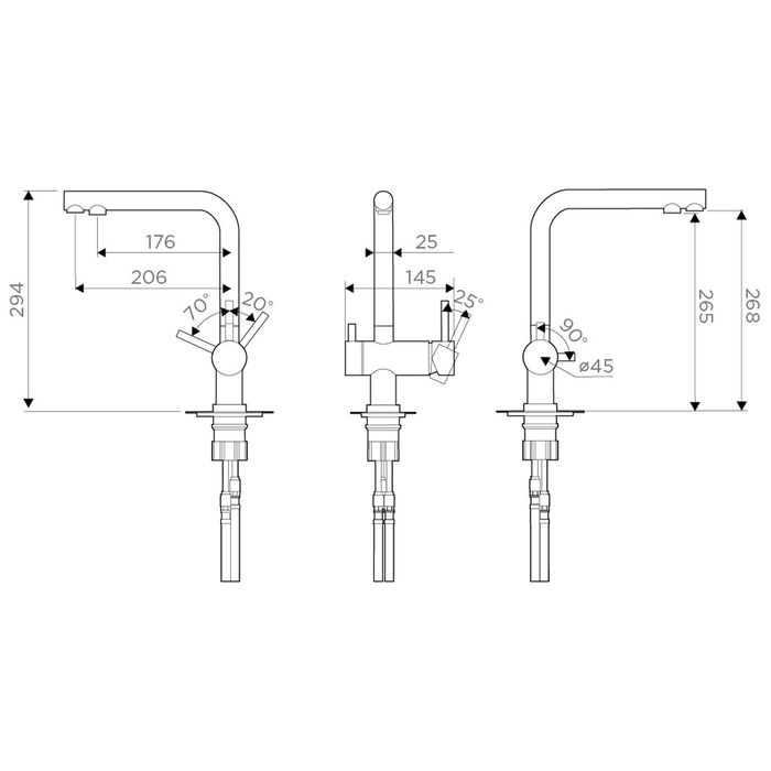 Смеситель для кухни Omoikiri Nagano-BN 4994011, нержавеющая сталь