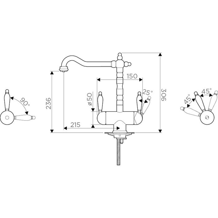 Смеситель для кухни Omoikiri Amagasaki-BL 4994067, черный