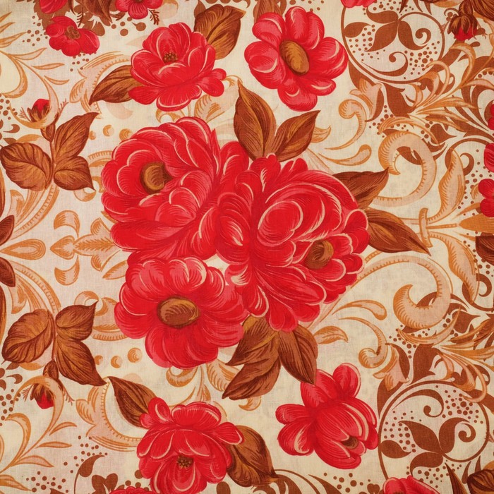 Постельное бельё "Этель" 2 сп., Пионы в Дамаске, размер 175х215 см, 200х220 см, 70х70 см - 2 шт., 100% хлопок, бязь, 125 г/м2