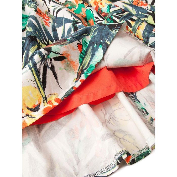 Платье для девочки "Тропические цветы", рост 164 см, цвет оранжевый (арт. 87628б)