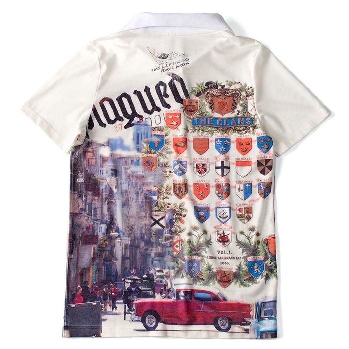 Футболка-поло для мальчика, рост 140 см, цвет белый "ФЛАГИ" 90256б