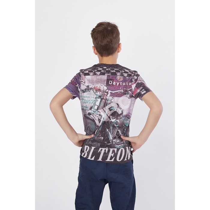 Футболка для мальчика, рост 140 см, принт "Мото" (арт. 90259б)