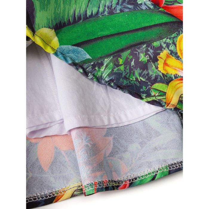 Платье для девочки "Тропические цветы", рост 164 см, цвет белый (арт. 87628б)