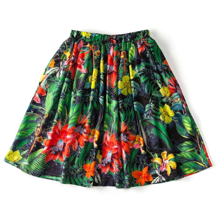 Юбка для девочки, рост 152 см, принт "Тропические цветы" (арт. 87629б)