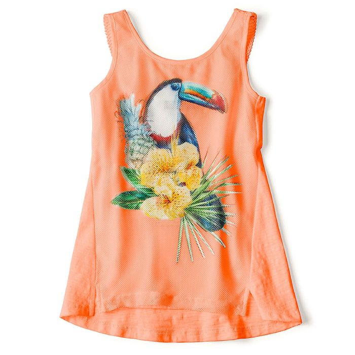 Майка для девочки "Тукан", рост 140 см, цвет оранжевый (арт. 90276б)